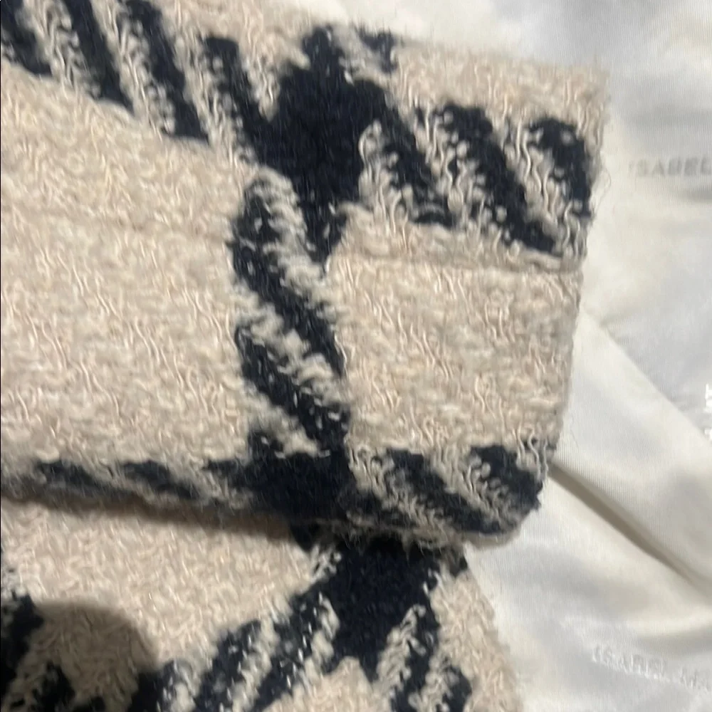 ISABEL MARANT Plaid Women's Jacket in Cream and Black SIZE 36 - Picture 12 of 16